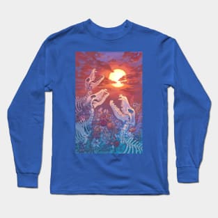 Three Wolf Sun Long Sleeve T-Shirt